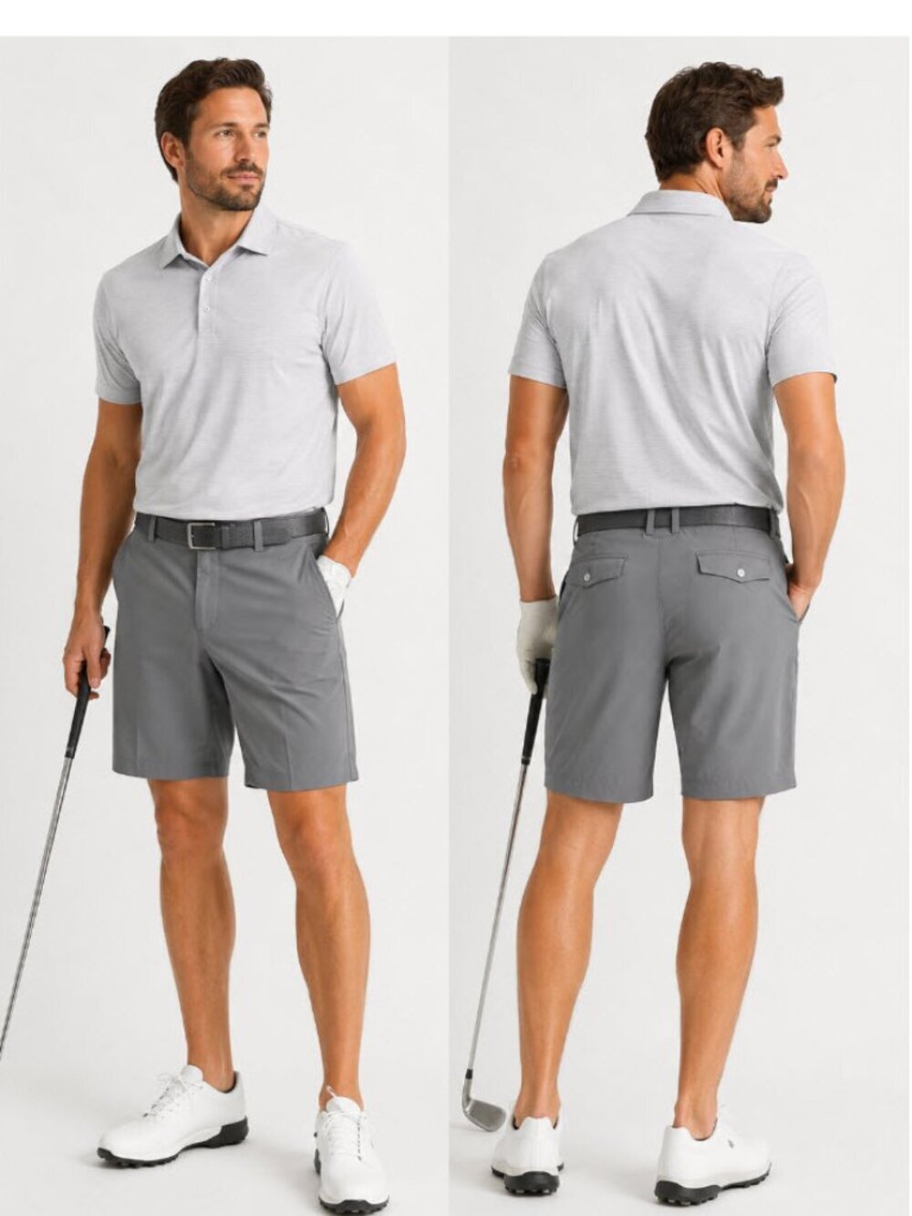 2 Bundle Nike Tiger Woods Collection Grey Golf Shorts size 38